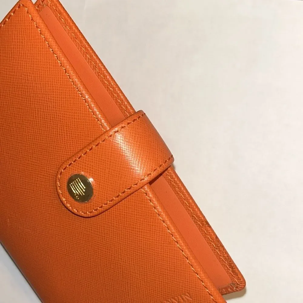 Lanvin Orange Agenda Wallet Notebook